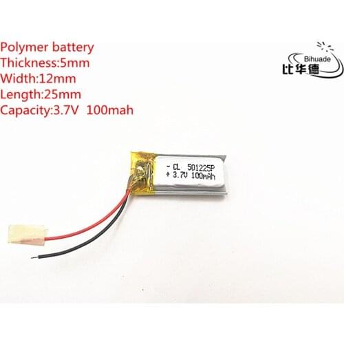 10pcs/lot 3.7V 100mAh 501225 Lithium Polymer Li-Po li ion Rechargeable Battery cells For Mp3 MP4 MP5 toy mobile bluetooth