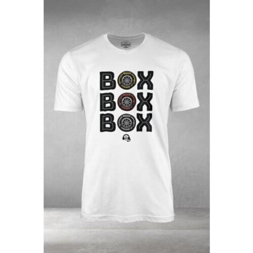 Male white box formula 1 F1 Black White t-shirt Casual Stylish Modern Printed Turkish Fabric Quality Excellent Design
