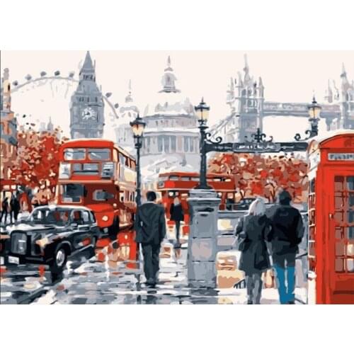 Night Scene DIY Oil Painting Paint by Number Kit Painting for Adults Kids Arts Craft for Home Wall Decor 40x50cm