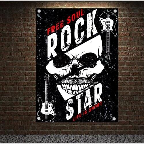 Hip Hop Reggae Rock Music Stickers Famous Band Flag & Banner High-quality Canvas Painting Banquet Music Festival Party Decor F5
