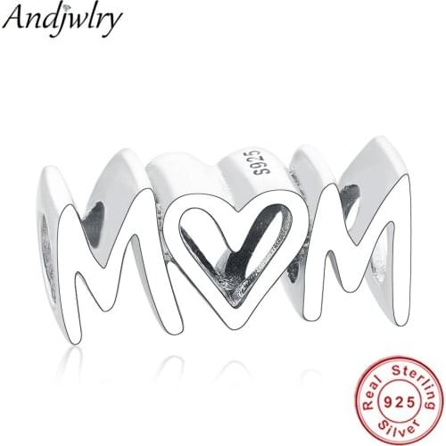2019 New Fit Original Charms Bracelet 925 Sterling Silver MOM Script Charm DIY Jewelry Women Berloque