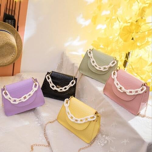 2020 New Korean Fashion Alligator Pattern Small Square Bag Single Shoulder Diagonal Straddle Womens Bag