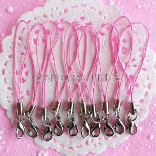 25pcs Pink Cell Phone Straps / Zipper Pull Straps with Lobster Clasp or specified colors