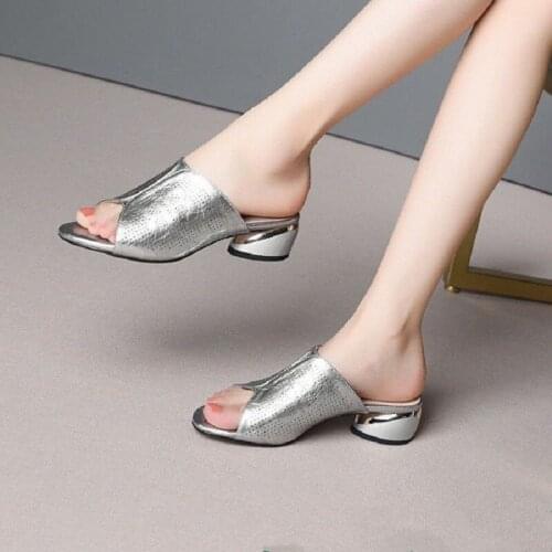 Sexy High Heel Sandals Women Solid Open Toe Slipper Womens Sandals Summer Designer Shoes Women Slippers Gold Sliver