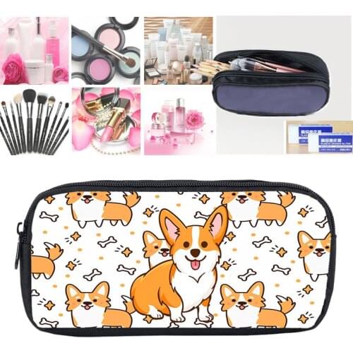 Anime Stationery School Supplies Cute Pencil Case Pet Dogs Makeup Box Storage Pouch 3D Welsh Corgi Pembroke Pen Bag for Kids