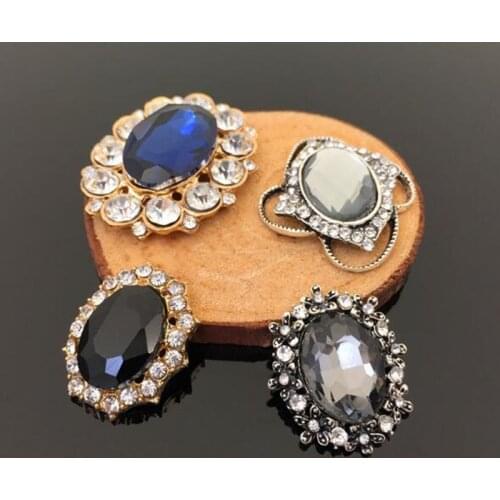 Crystal Sew On Rhinestone Gold Silver Black Back Fancy Stone Rhinestone applique Buttons For Garments