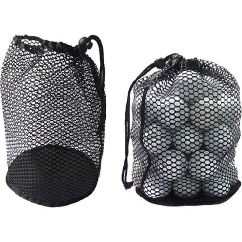 Golf mesh bag Black Nylon Mesh Net Bag Pouch Golf Tennis 12/25/50 Balls Holder Hold Ball Storage Closure Training Aid Durable
