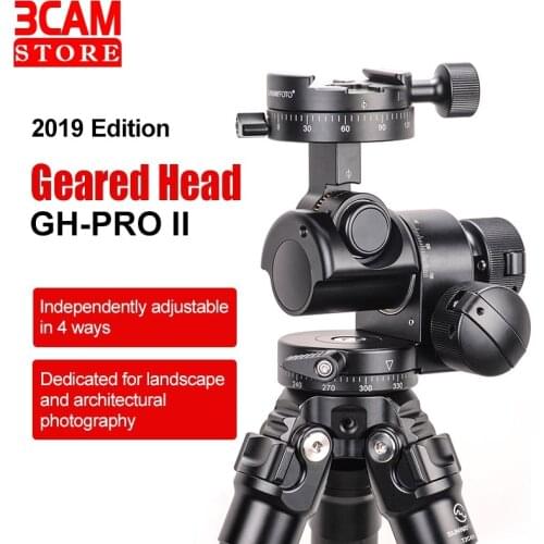 SunwayFoto GH-PRO II Gear Head Panoramic Head for DSLR Camera Panorama Head Arca Swiss Tripod with one Free Quick Release Plate