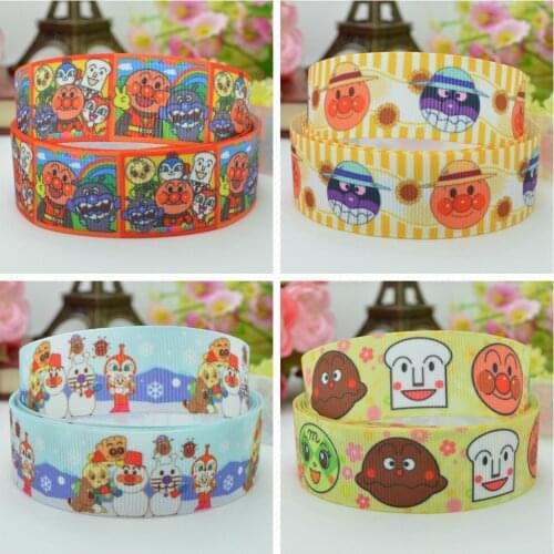 SUPWRF 16 22mm 38 50 75mm Anpanman Printed grosgrain ribbon hair bow DIY hair accessories decoration 50 Yards B0929