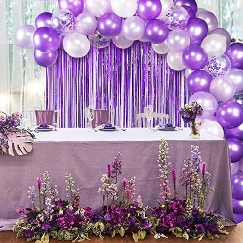 Wedding Balloon Garland Arch Purple Confetti Balloons Princess Girl Birthday Decor Bridal Baby Shower Bachelorett Party Globos