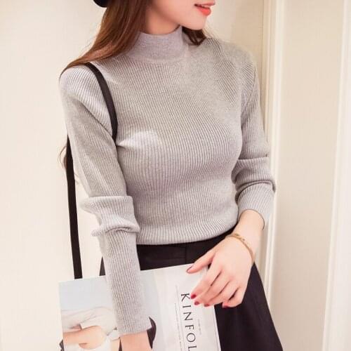 OHCLOTHING Knitted Turtleneck Sweater Women 2018 New Fashion Autumn Winter Long Sweaters Tops Womens Casual Crochet Turtlenecks