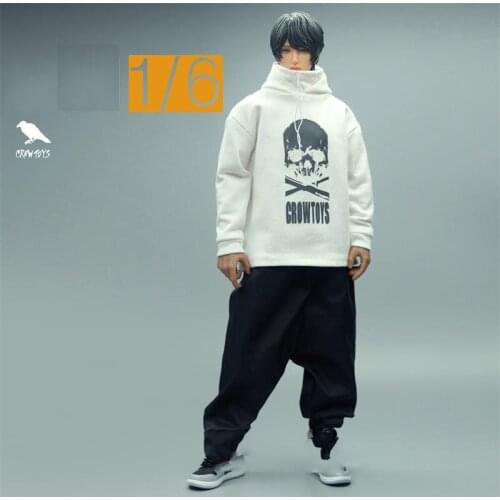 Hot Sales Scale 1/6th Fashion White Hoodie Shirt Coat No Body For Usual 12inch Doll Accessories