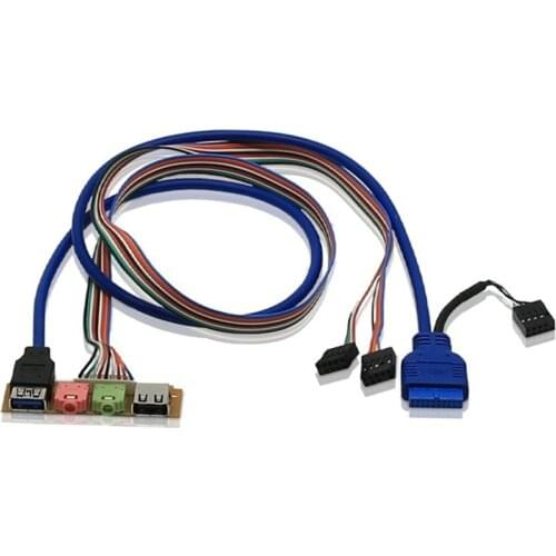 USB 2.0+ 3.0 Port Chassis PC Computer Case Audio Front Panel Replace Cable 70cm