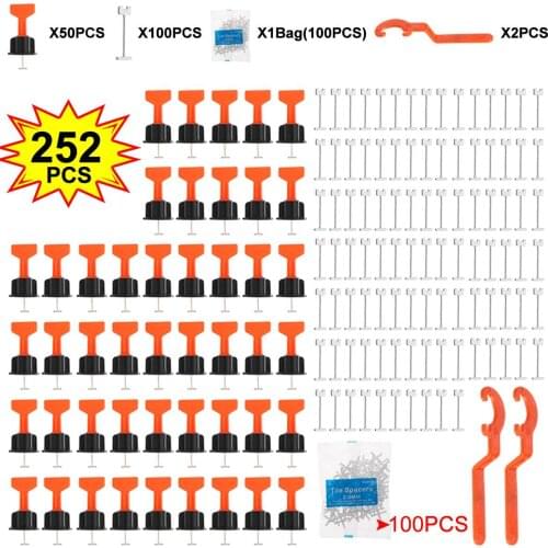 252Pcs/Set Alignment Tile Leveling Wedges Tile Spacers System Flat Ceramic Leveler for Floor Wall Construction Tools Locator