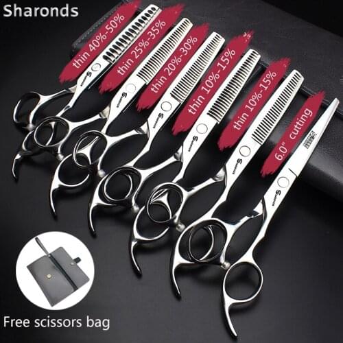 Japanese professional hairdressing scissors, 440c, apricot, 6 inches, for hairdressing, razor blade, for thinning cutting