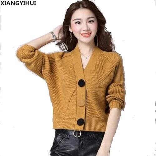 2018 High Quality Brand Autumn Winter Sweater Women Cardigan Sweater Loose single Breasted Womens Cashmere Sweater 6 colors