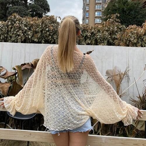 Beach Coverup for Women Floral Lace Party Prom Wedding Shawl Shrug Bolero Long Sleeve Casual Wrap Cardigan Loose Outerwear Capes