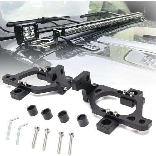 1 Pair Hood Light Bar Mounts Brackets for Wrangler JL JLU 2018 2019 2020 2020 Gladiator JT 2020 Aluminium Alloy