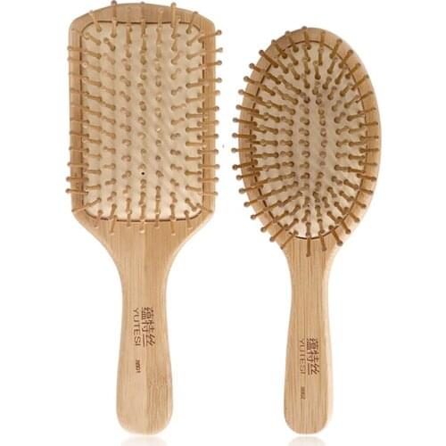 1PC Wood Comb Professional Healthy Paddle Cushion Hair Loss Massage Brush Hairbrush Comb Scalp Hair Care Healthy bamboo comb