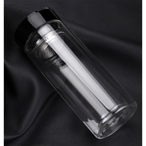 1PC Double Water Bottle Infuser Water Glass Bottle Tea Bottle with Fruit Infuser Coffee Tea Tumbler with Tea Filter EKD 1461