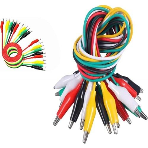 10pcs Line length 50cm Crocodile Clip Number 35mm Double-ended Crocodile Clips Cable Alligator Clips Wire Testing Wire Clip