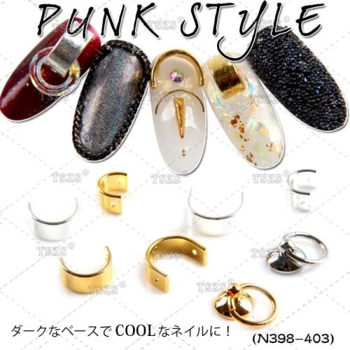 10pcs/lot Punk Style 3D Nail Art Gold Silver Horseshoe U Shape Rings Metal Alloy Decoration NEW