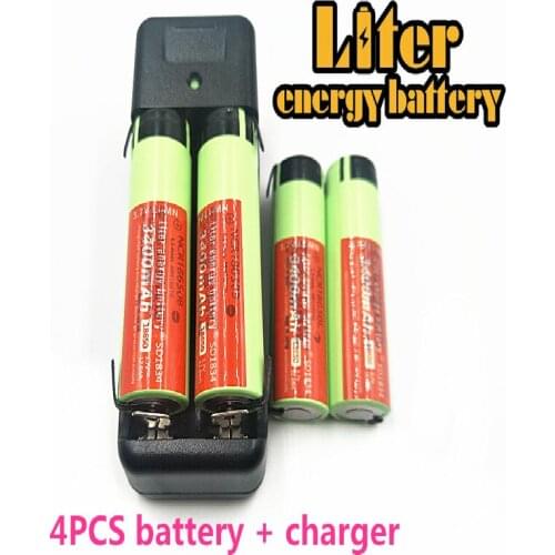 100% New Original NCR18650B 3.7V 3400MAH Welding Nickel Sheet batterie + Travel Charger Can be used to LED Flashlight