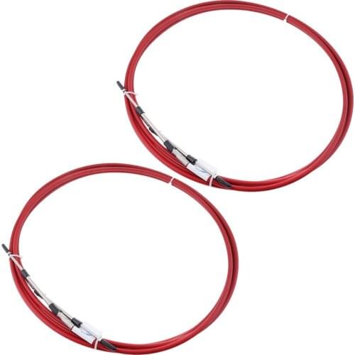 2pcs Red 080 Series Type 11 Ft Marine Control Lever Cable M5-6g