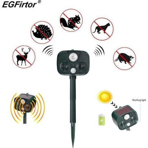3 Level Infrared Motion Sensor Alarm Solar Power Rechargeable Mosquito LED Solar Anti-animal Repeller Infrared Garden Light