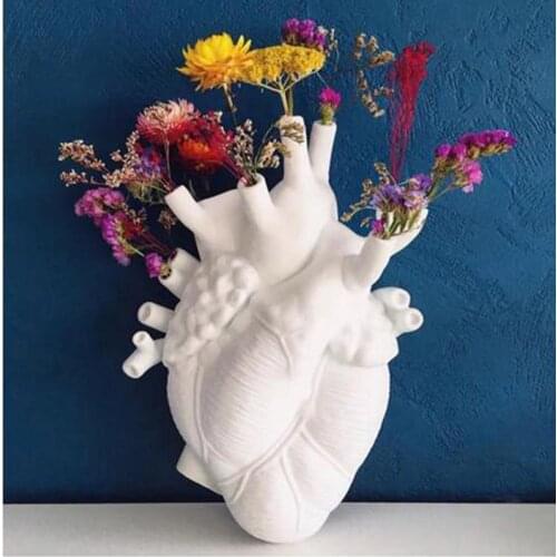 Anatomical Heart Vase Nordic Style Flower Pot Art Vase Sculpture Desktop Flower Pot Gift Home Decoration