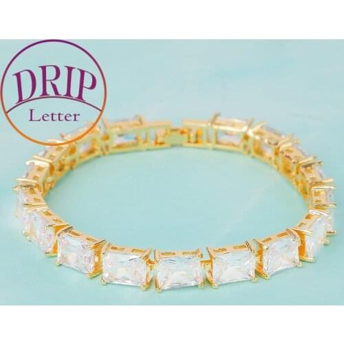 Gold Color Men Bracelet Hip Hop Copper Jewelry