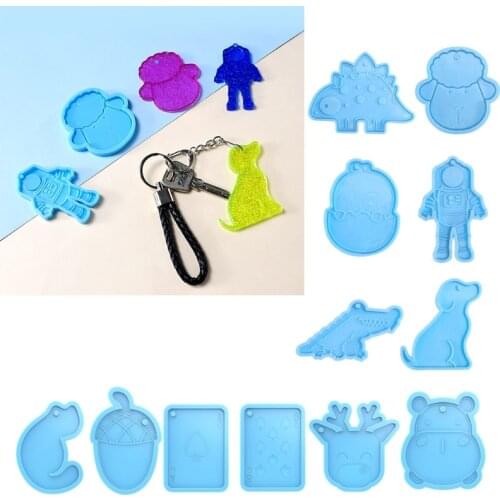 Keychain Epoxy Resin Mold Jewelry Pendants Silicone Mould DIY Crafts Earrings Ornaments Decorations Casting Tool