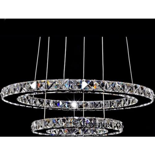 Diamond Crystal Ring LED Chandelier Crystal Lamp Modern Crystal Light Fixture Circle Hanging Lustres LED Luminaire Home Lighting