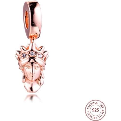 2020 New Fit Pandora Bracelet 925 Sterling Silver New York Statue of Liberty Dangle Charms Beads for Women Fine Jewelry Making