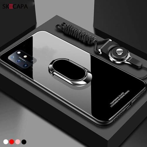 For oneplus 8T oneplus Nord Case Tempered Glass Magnet Ring Holder Stand Phone Case for one plus 8t 1+8t 1+Nord Back Cover Capa