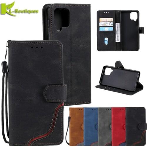 For Samsung A12 Case A 12 A125F Flip Leather Case on For Samsung Galaxy A12 SM-A125F Wallet Cover Card Slots Phone Shell Fundas