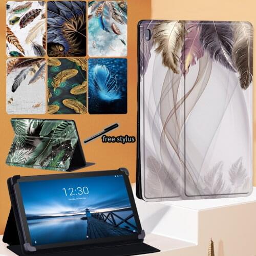 Feather Series Tablet Case for Lenovo Tab E10 10.1 Inch/Tab M10 10.1 Inch/Tab M10 FHD Plus 10.3" PU Leather Folding Stand Cover
