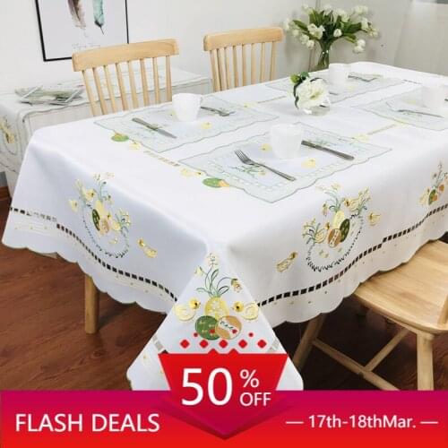 Decorative Tablecloth European Coffee Table Cloth Dining Table Cushion Table Runner Embroidered Colorful Egg Throw PillowCushion