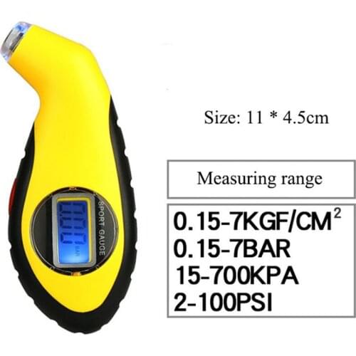 Electronic Digital Pressure Gauges High Precision LCD Lights Tire Pressure Gauge Car Motorcycle Measuring Tire Pressure Tools
