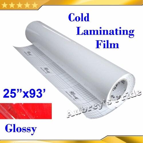 NEW 25"X101'(0.635x28M) Glossy Clear UV Luster PVC Cold Laminating Film Protect Photo For Cold Laminator
