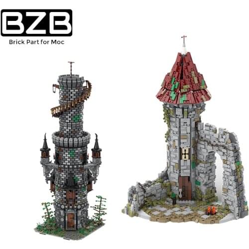 BZB MOC 50724 Classic Medieval Building Castle Fortress Building Block Model Suitable Children DIY Birthday Gifts Toy Decoration