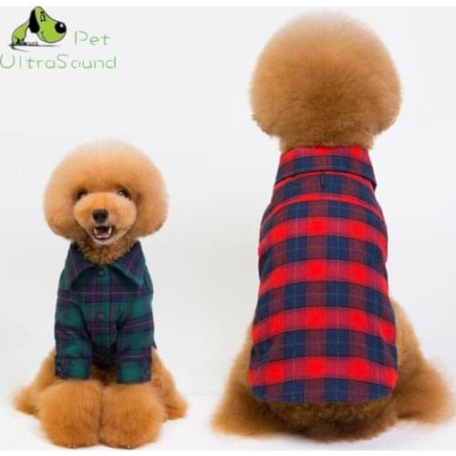 Plaid Pet Dog Clothes Shirts Coats Jackets Puppy Vest For Small Medium Dogs Clothing Pet Coats Outfit Yorkshire Dog Clothes
