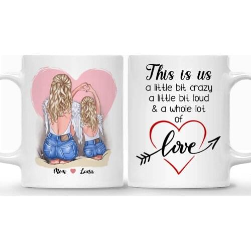 Mother & Daughter Personalized Mug Custom Made Coffee Cups Mugs Mothers Day 11/15 Oz RR2074