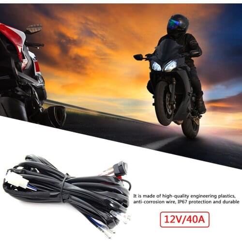 Harness Kit 2 Lead Switching Power Supply Relay Fuse Low Power Safe for 2 LED Work Light Strips IP67