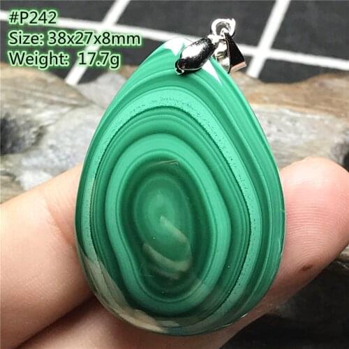 Natural Green Malachite Chrysocolla Pendant,Malachite Jewelry For Women Men Silver Crystal 38x27x8mm Water Drop Beads Gemstone A