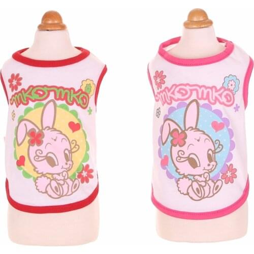 Small Dog Clothes Spring And Summer Vest Pet Clothing For Chihuahua YorkiesTeddy Dogs Cat Clothes Rabbit Print Shirt 100% Cotton