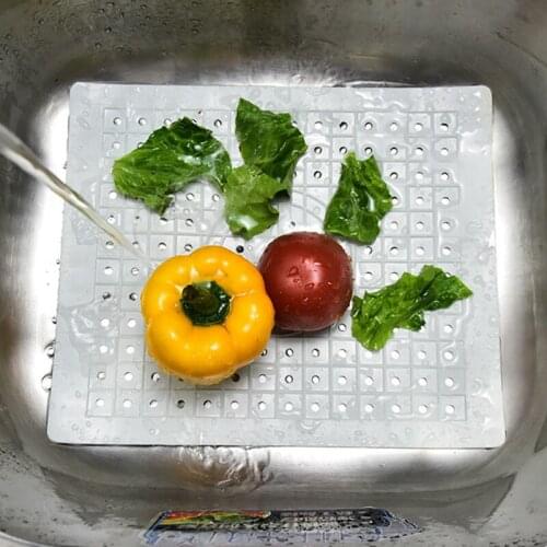 Quick Drain Kitchen Table Anti Slip Soft Rubber Sink Mat Drying Dishes Heat Insulation Protector Multifunctional Bathroom Home