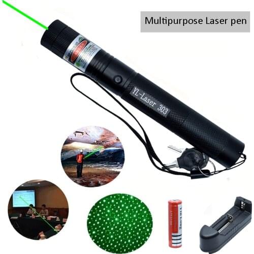 Powerful Green Laser Pointer Adjustable Focus 532nm Green Laser burning Laser Hunt Powerful Military Laster Pointer Pen