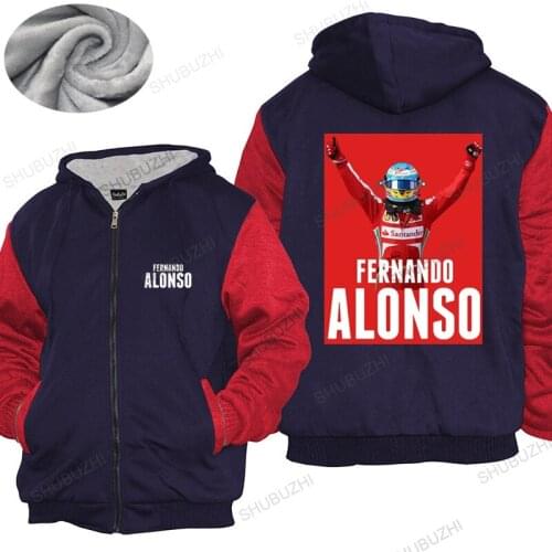 Male shubuzhi warm coat thick hoody F1 RACER Fernando Alonso Victory Fashion Unisex jacket Euro Size men cotton Fleece hoody