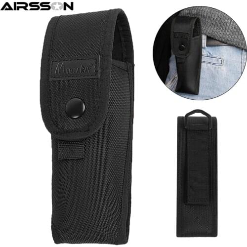 Tactical Flashlight Pouch Nylon Military LED Flashlight Holster Torch Pouch Belt Carry Case for Outdoor Hunting Hiking Camping